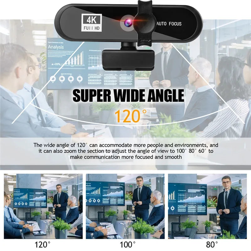 8K 4K Webcam Autofocus 2K Conference PC Live Broadcast Webcam USB Webcam Office Meeting House with Microphone 1080P HD Webcam