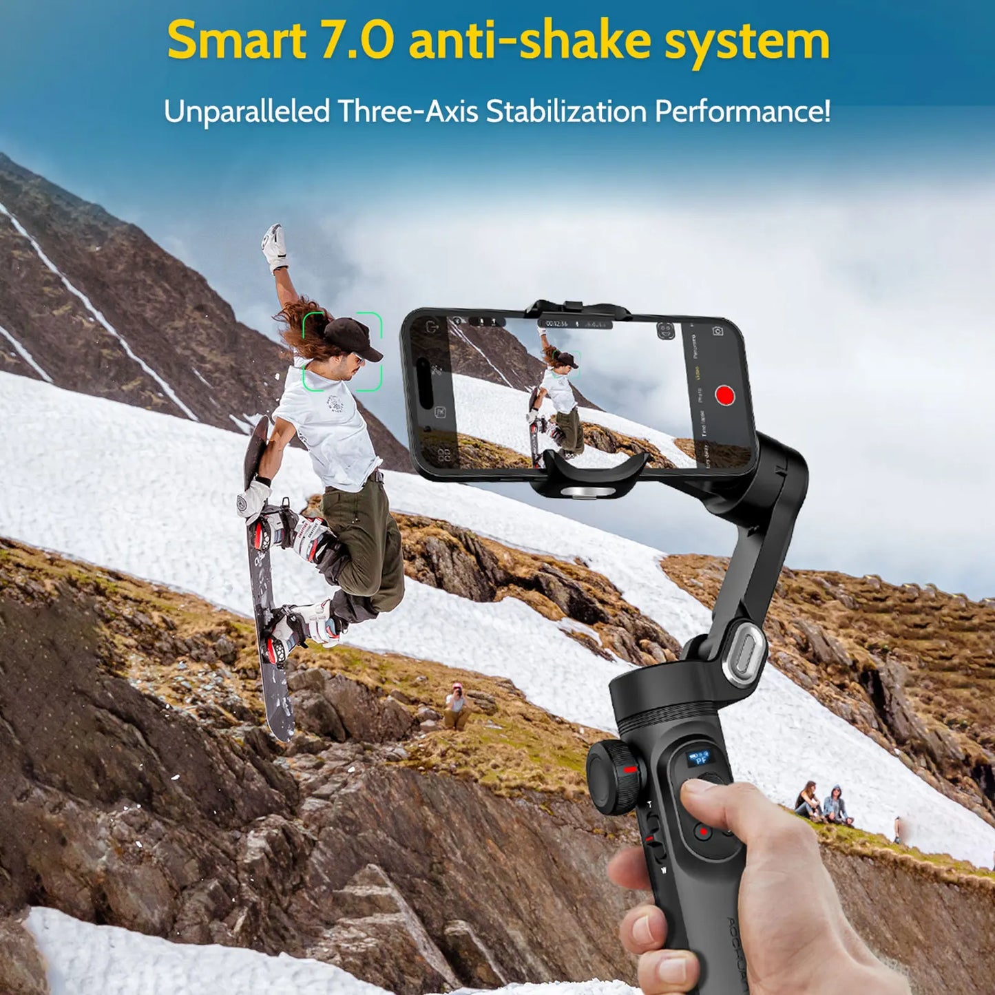 Smart Xpro Smartphone 3 Axis Gimbal Stabilizer for Iphone and Android Smartphone Shooting Video with Fill Light Effect