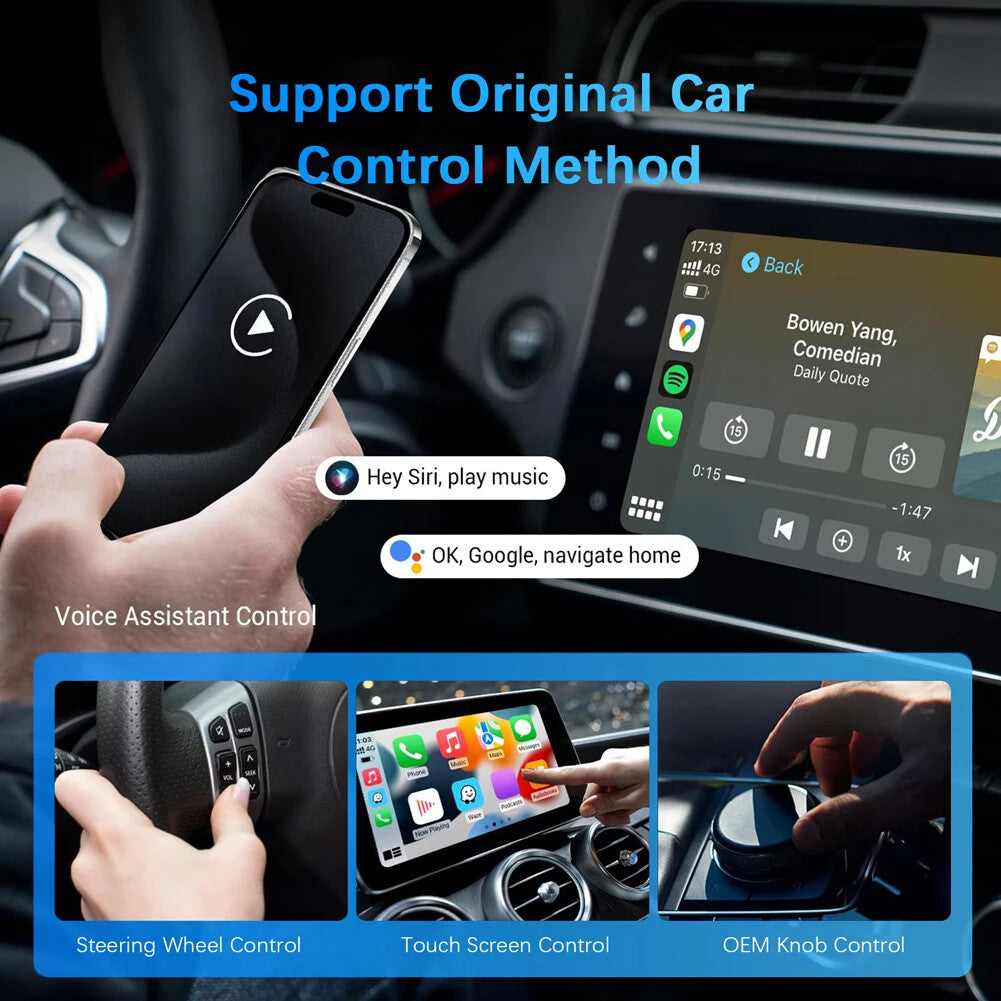 2 in 1 Android Auto Wireless Adapter & Wireless Carplay Adapter Plug & Play Car