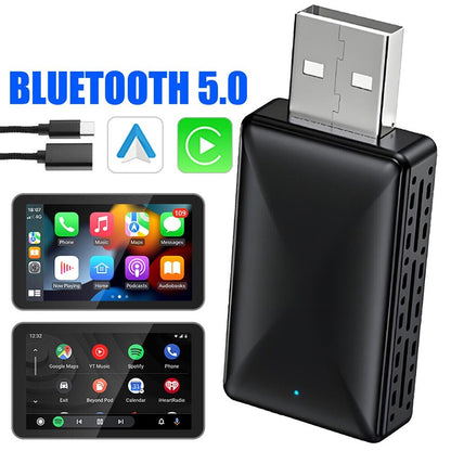 2 in 1 Android Auto Wireless Adapter & Wireless Carplay Adapter Plug & Play Car