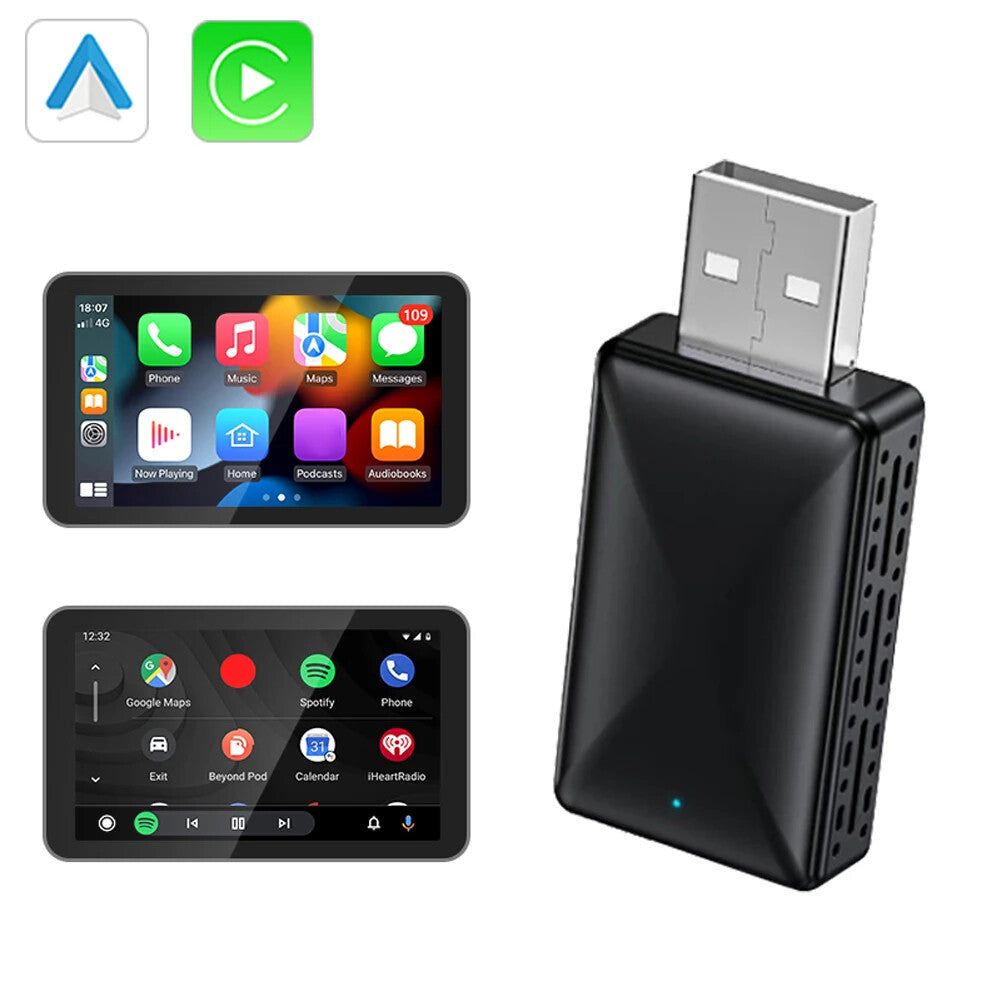 2 in 1 Android Auto Wireless Adapter & Wireless Carplay Adapter Plug & Play Car