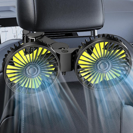 Automotive Electric Fans for Backseat Kids, Dual Head USB Car Amplifier Cooli...