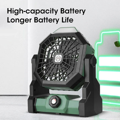 Camping Fan for Tent Fan Rechargeable Fan Portable Fan Battery Powered Fan 7800Mah for Desk Fan with LED Lantern Fan