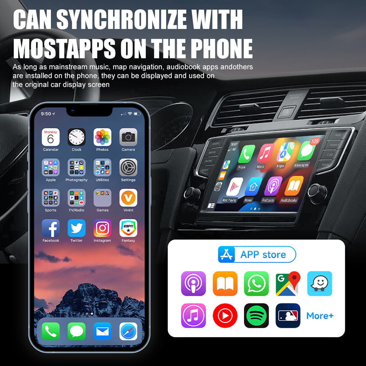 2 in 1 Android Auto Wireless Adapter & Wireless Carplay Adapter Plug & Play Car