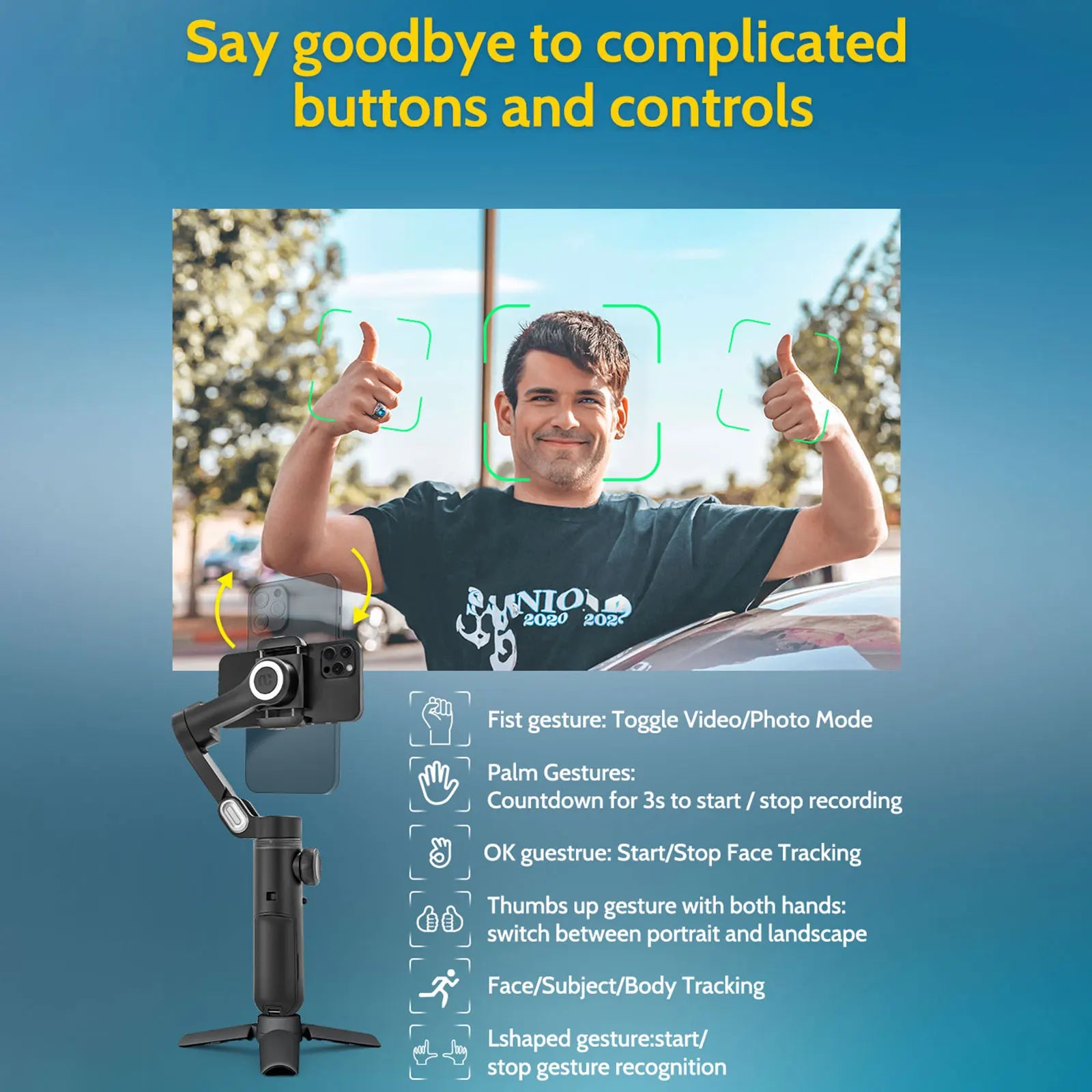 Smart Xpro Smartphone 3 Axis Gimbal Stabilizer for Iphone and Android Smartphone Shooting Video with Fill Light Effect