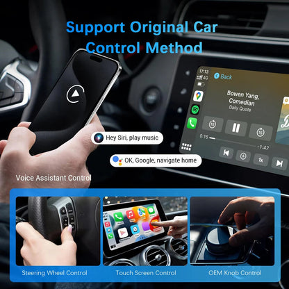 2 in 1 Android Auto Wireless Adapter & Wireless Carplay Adapter Plug & Play Car